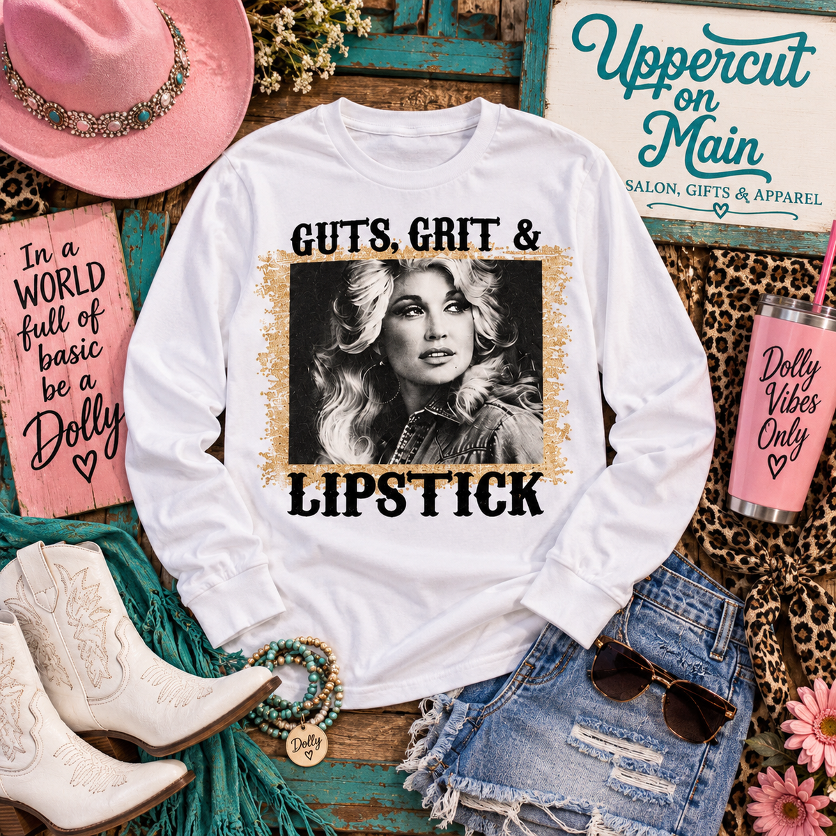 Dolly GUTS,GRIT,& LIPSTICK Graphic Shirt