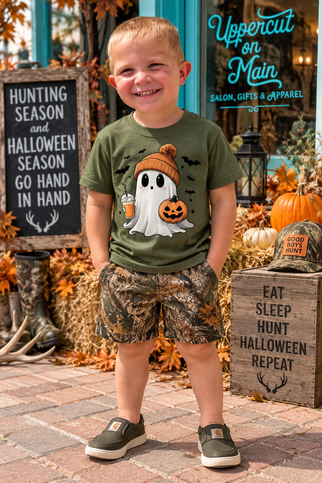 Youth CUTE BEANIE GHOST Graphic Shirt