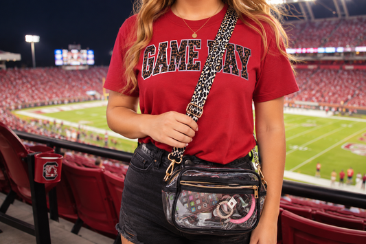 Kendall LEOPARD/CLEAR STADIUM CROSSBODY