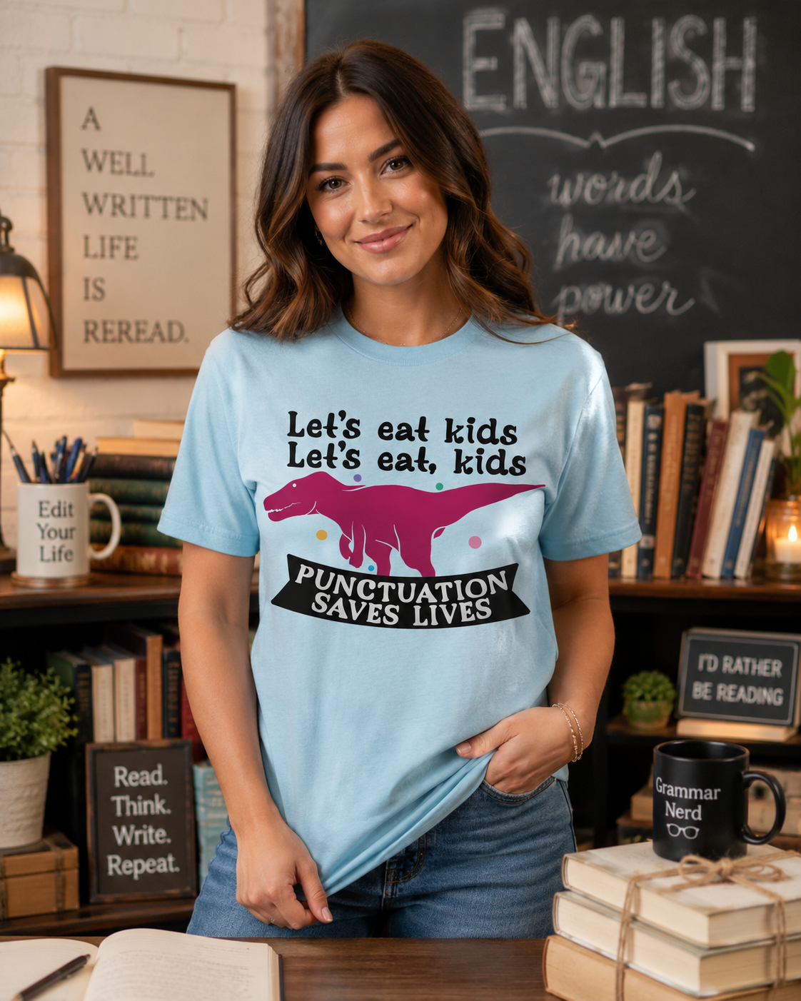 PUNCTUATION SAVES LIVES Custom Shirt