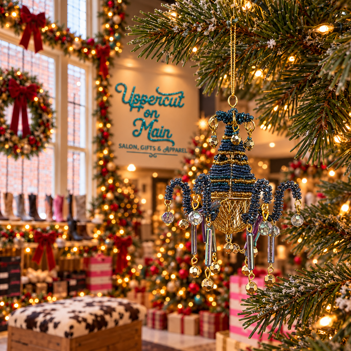 GlitterVille BEADED CHANDELIER Ornaments