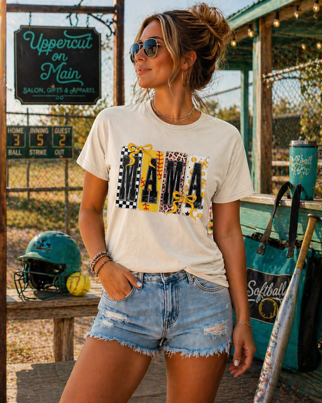 Cheetah MAMA Softball Shirt