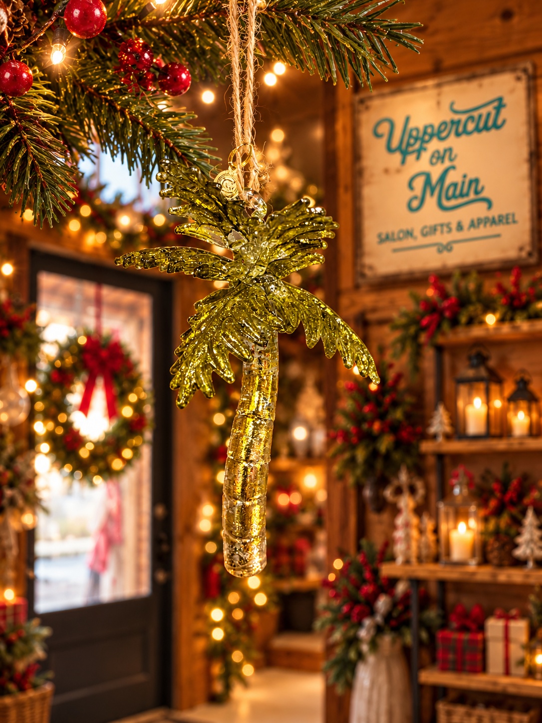 Glitterville GLASS PALM TREE Ornaments