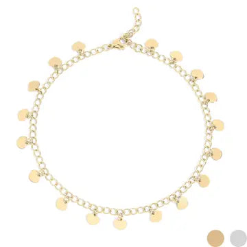 WJW 18K Gold Plated Dangle Hearts Anklet