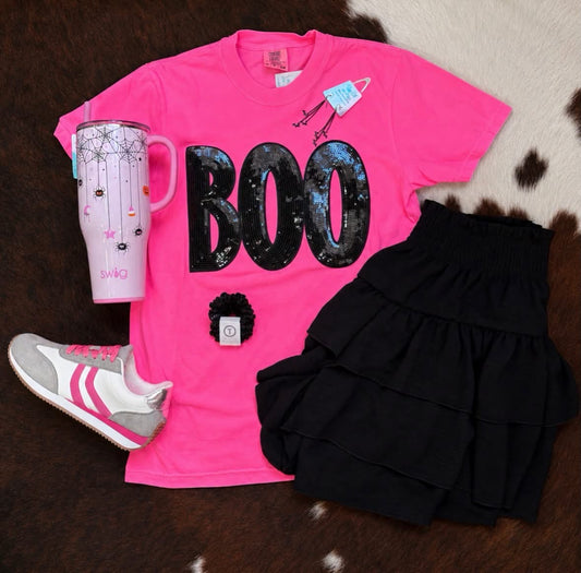 BOO Sequin Patch T-Shirt