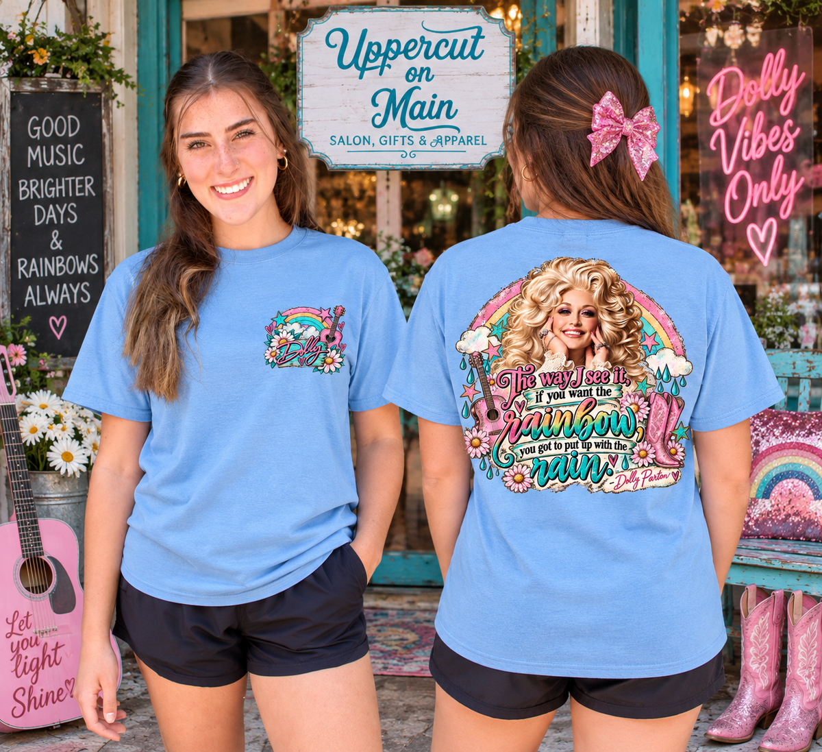 Dolly’s RAINBOWS & RAIN Custom Shirt