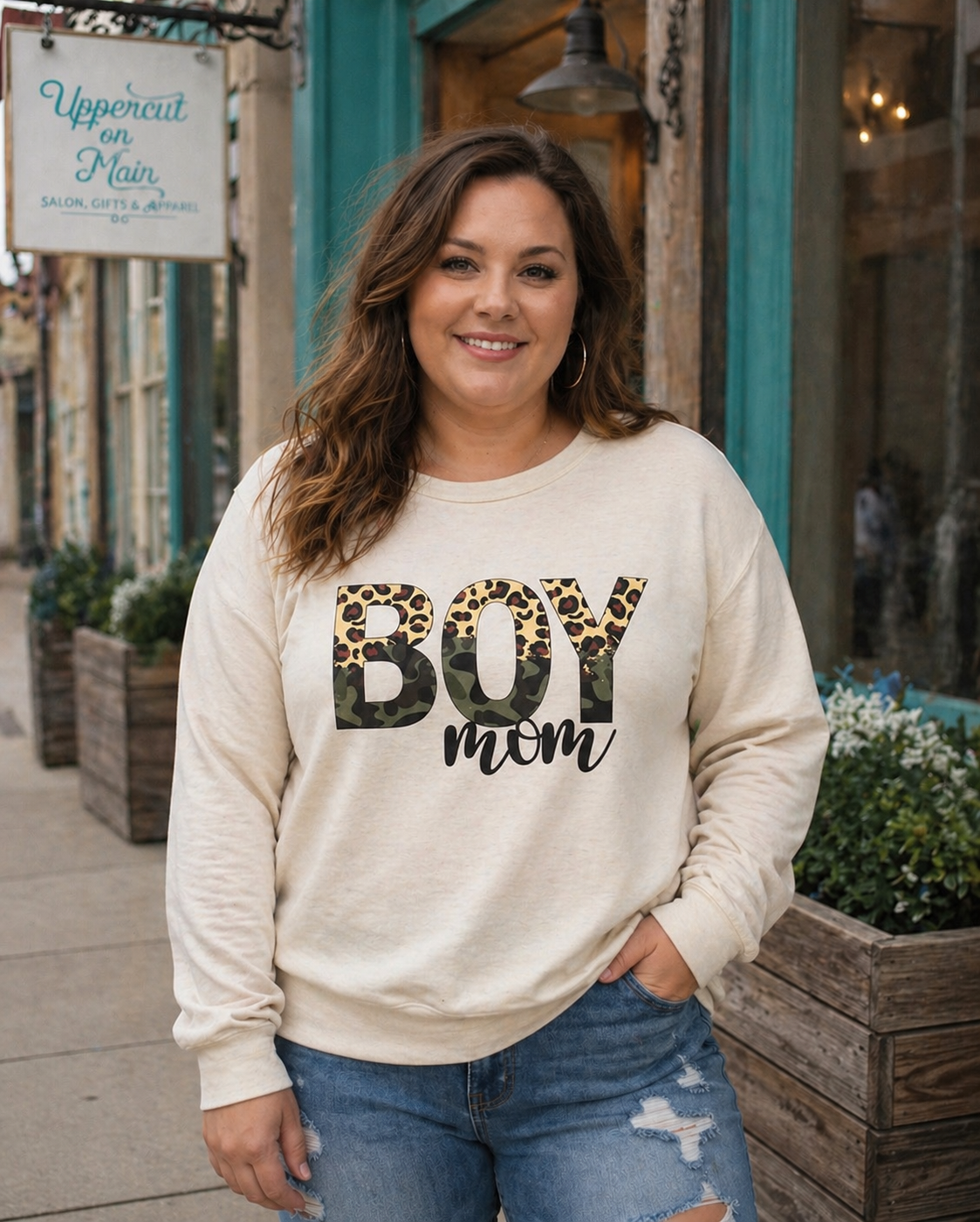 BOY MOM Leopard & Camo PLUS SIZE Shirt
