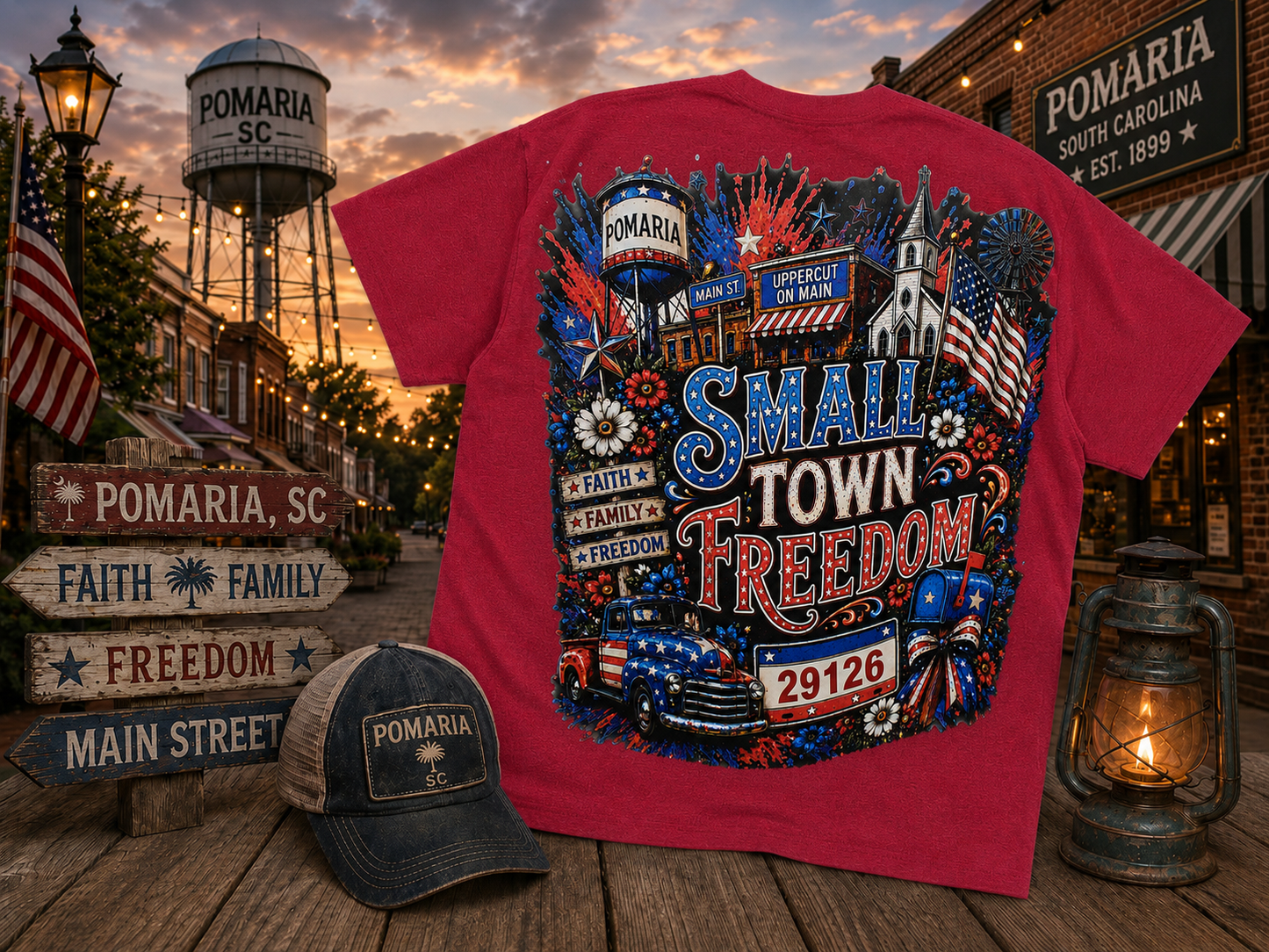 SMALL TOWN FREEDOM Custom Graphic Shirt