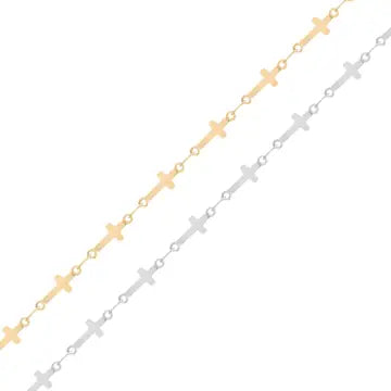 WJW 18KGoldPVD CrossChain-By the Foot