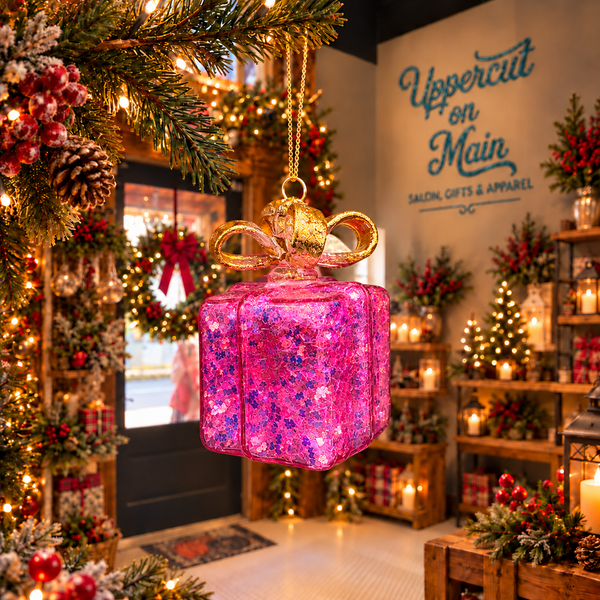 GLITTER GIFT Ornaments