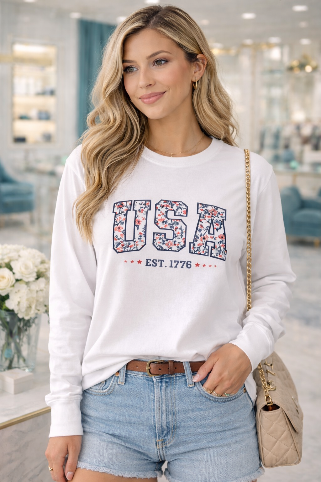 FLORAL USA Custom Graphic Shirt