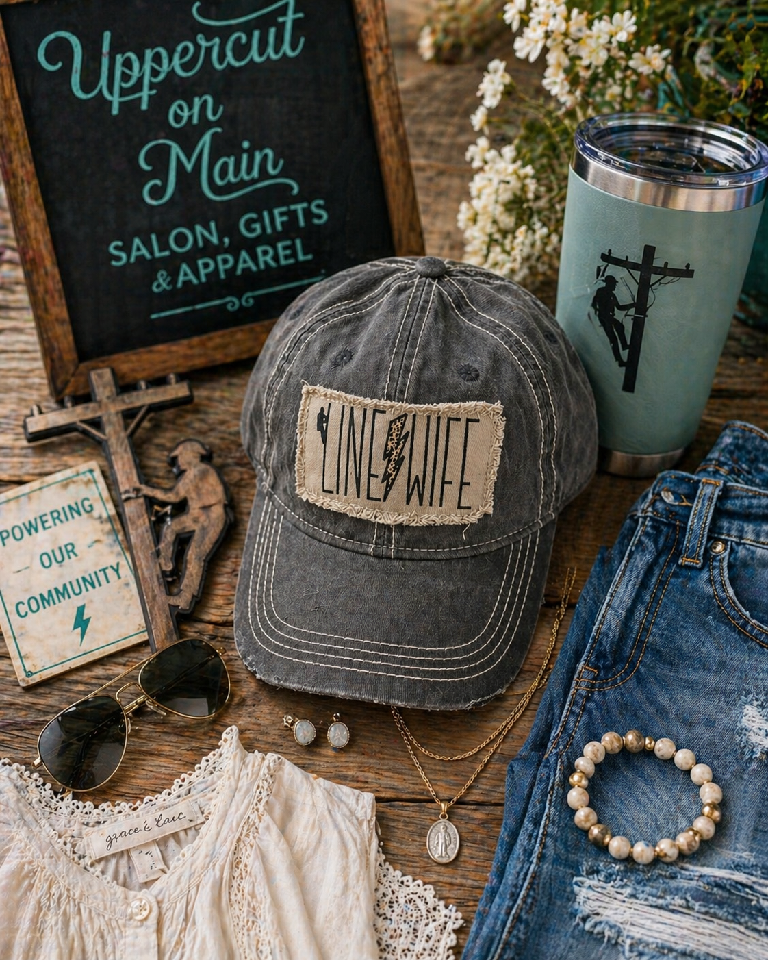 LINEMAN WIFE Custom Hat