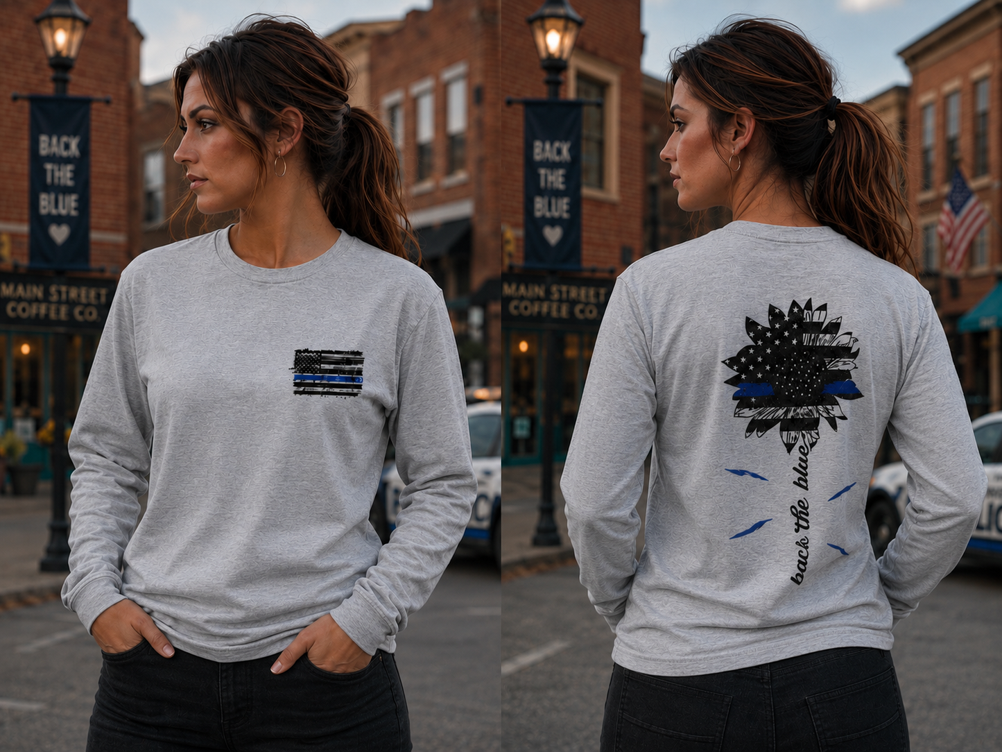 BACK THE BLUE SUNFLOWER Custom Shirt