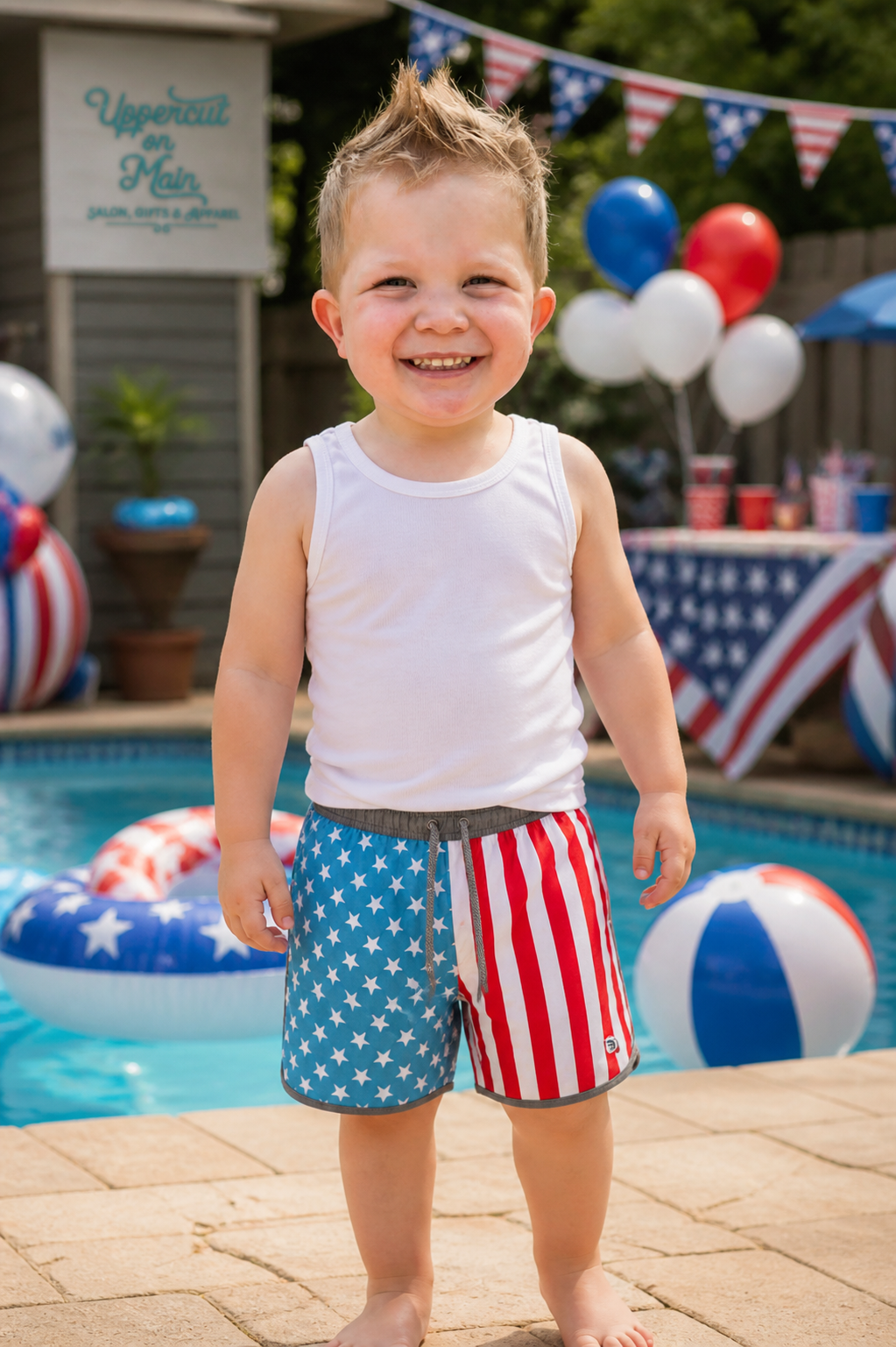 BURLEBO Youth American Swim Trunks