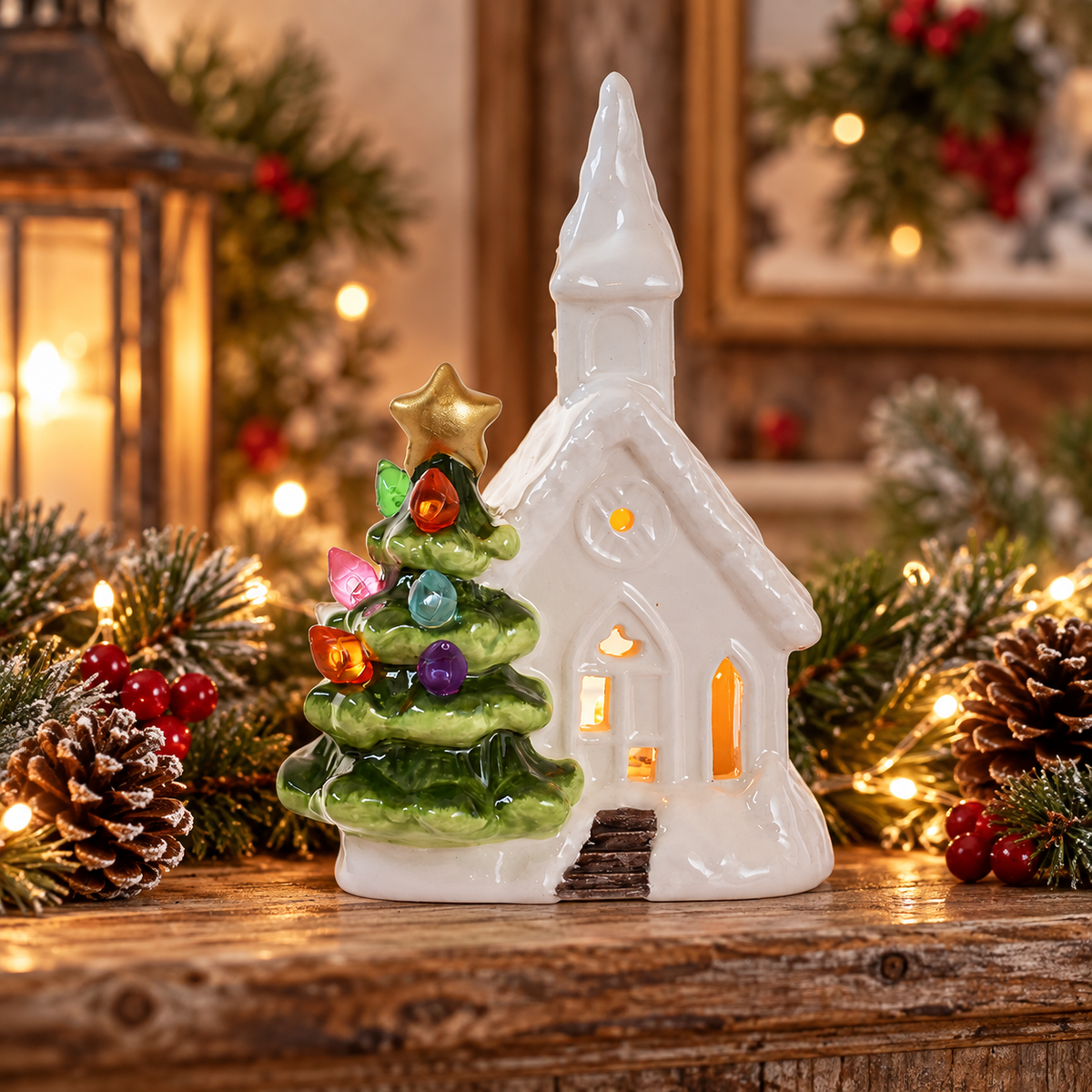 Ganz light up Ceramic Tree/Chruch