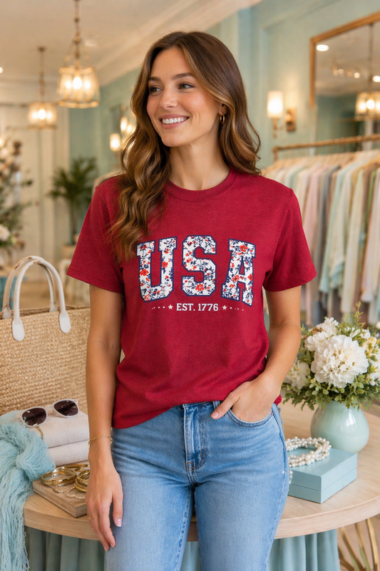 FLORAL USA Custom Graphic Shirt