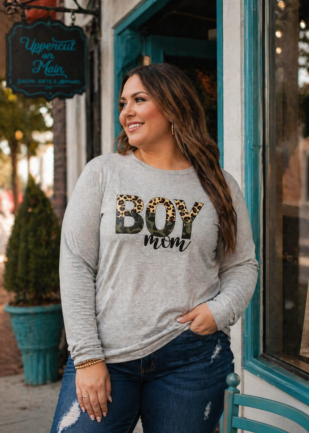 BOY MOM Leopard & Camo PLUS SIZE Shirt