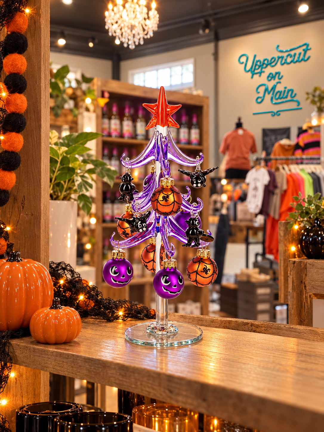 GANZ Glass Halloween Tree