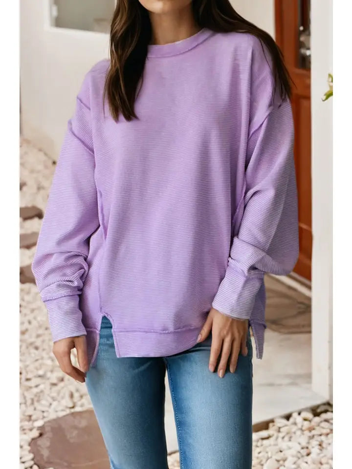 Ribbed Baggy Pullover