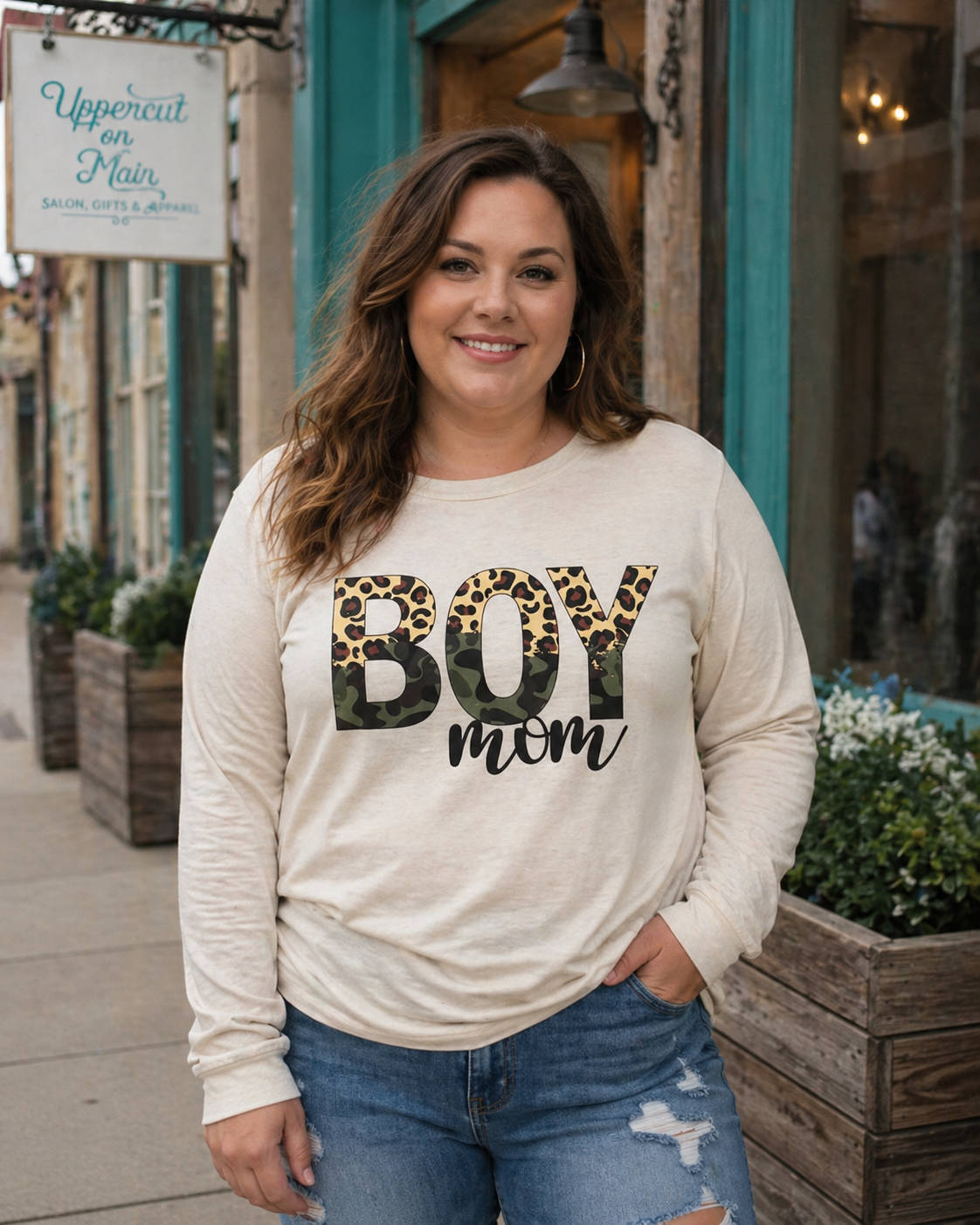 BOY MOM Leopard & Camo PLUS SIZE Shirt
