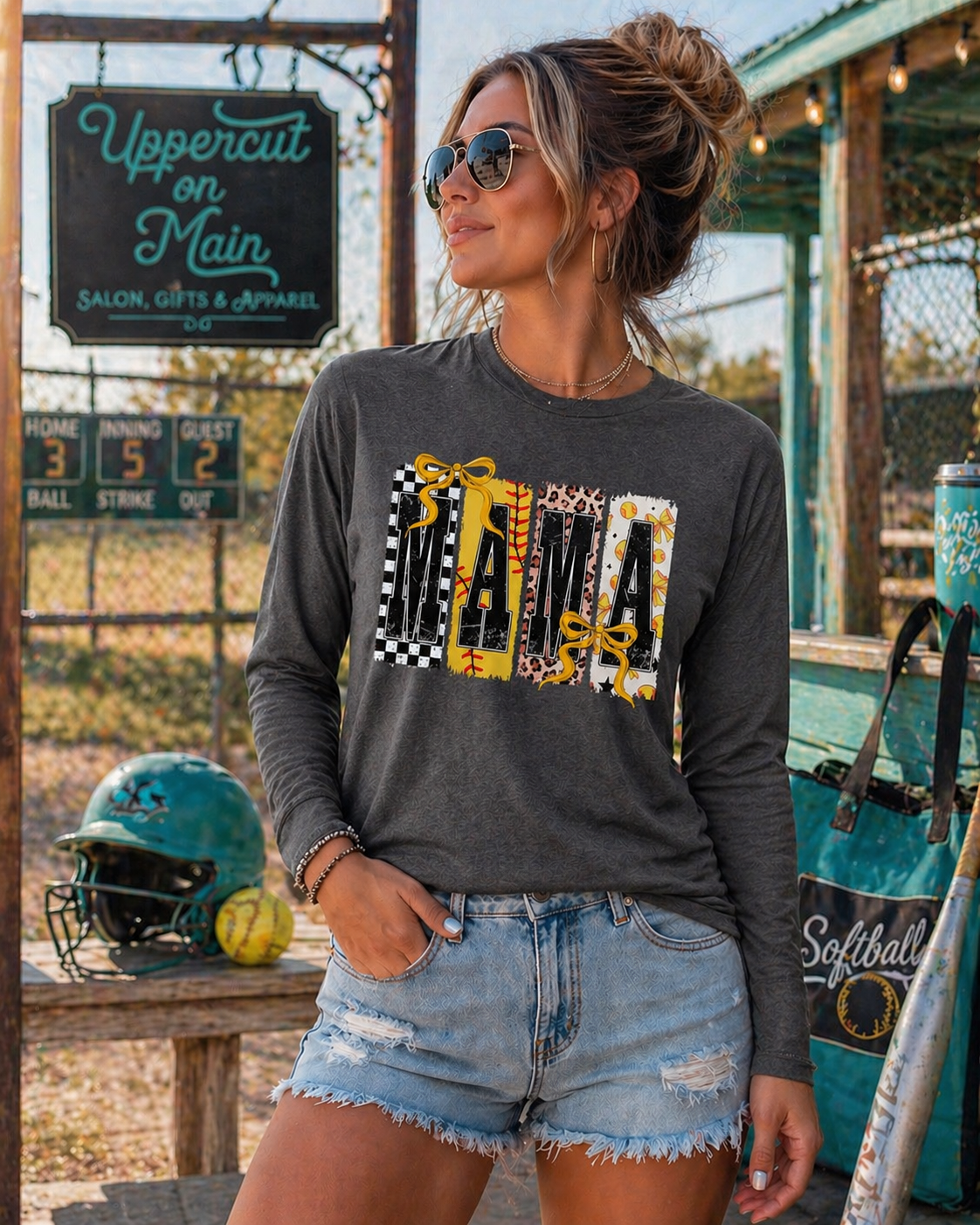 Cheetah MAMA Softball Shirt