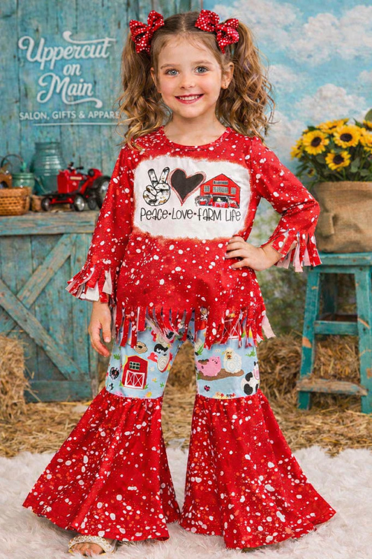 Peace/Love/Farm Tassel Pant Set