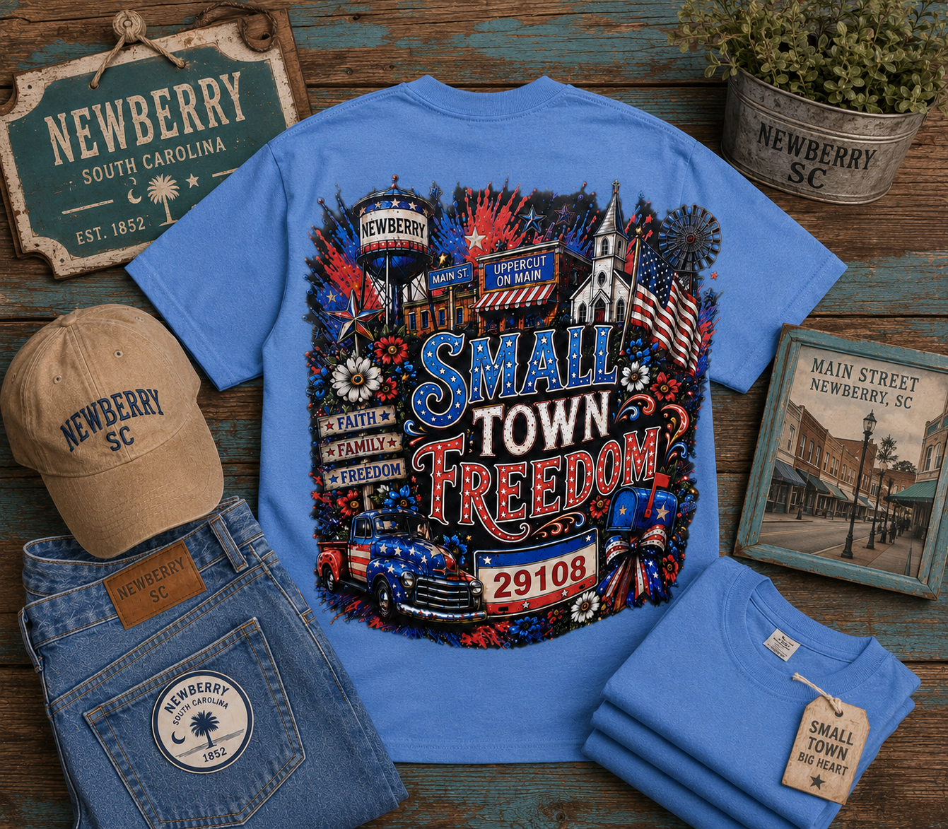 SMALL TOWN FREEDOM Custom Graphic Shirt