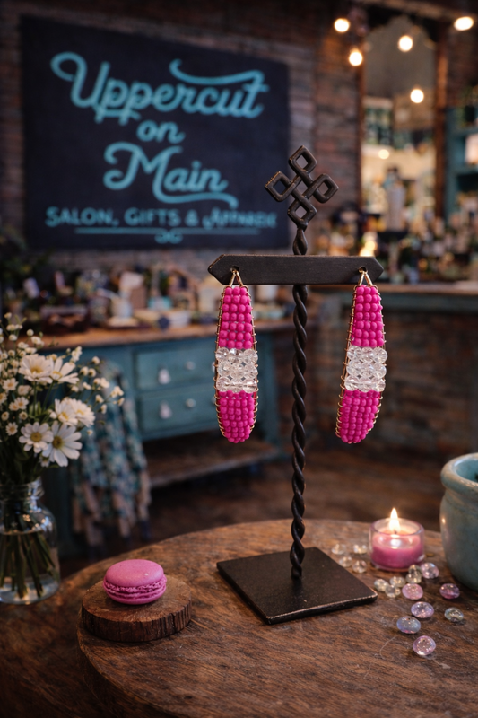 STELLA Pink and Crystal earrings