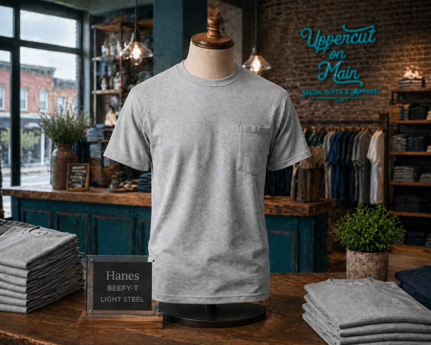 Hanes Beefy-T LIGHT STEEL Shirt