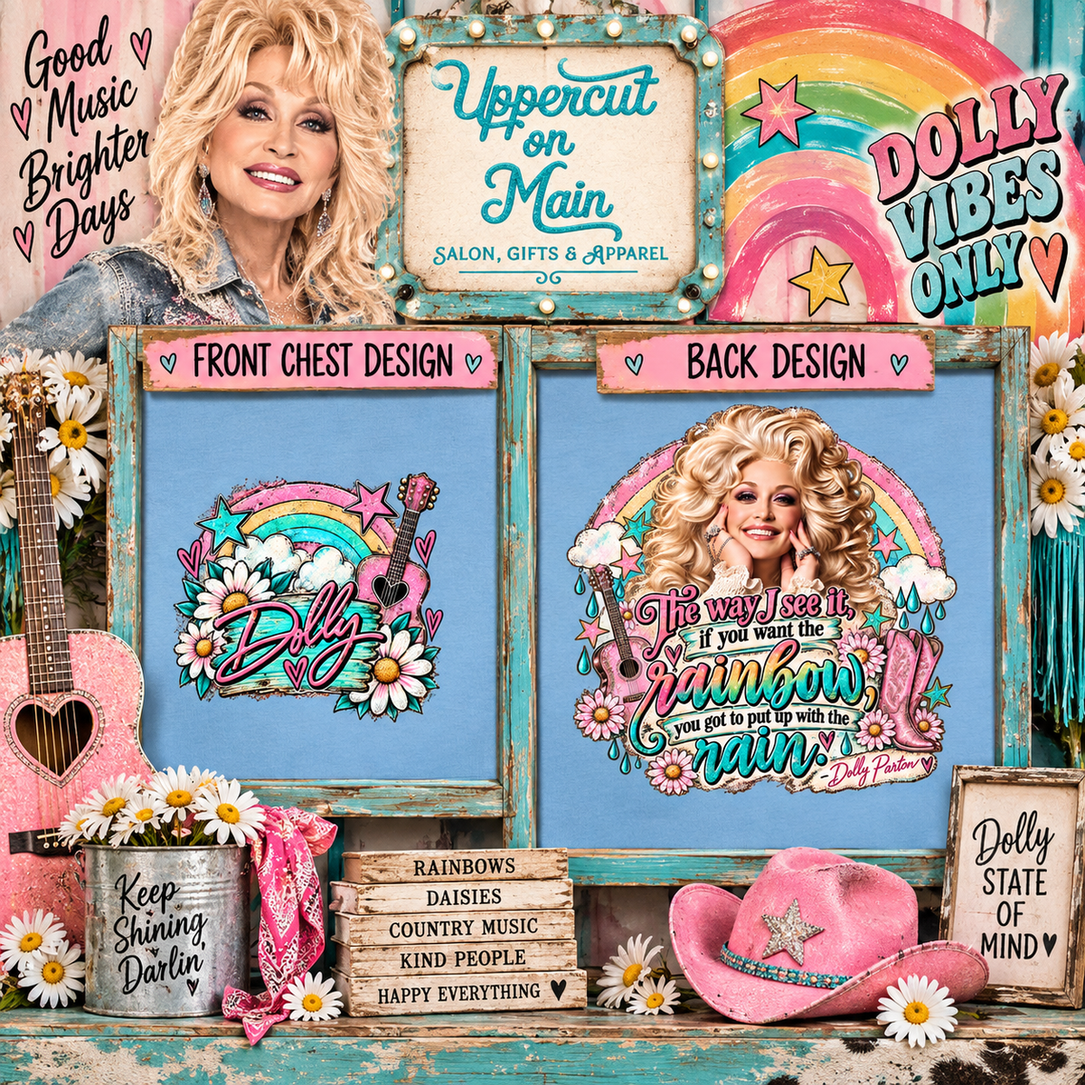 Dolly’s RAINBOWS & RAIN Custom Shirt