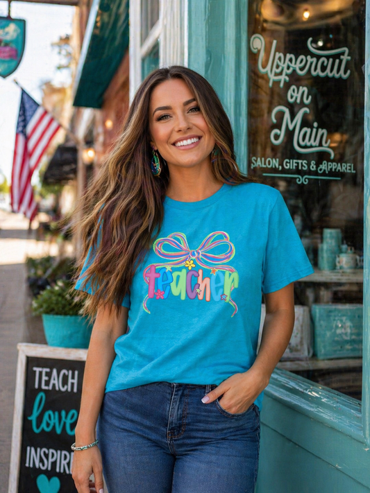 Neon Teacher Custom Graphic Tee