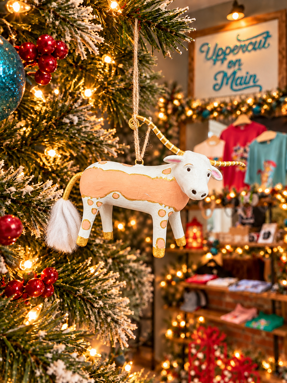 Glitterville LONGHORN Ornament