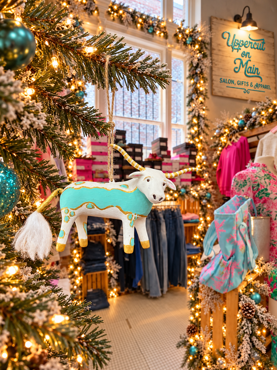 Glitterville LONGHORN Ornament