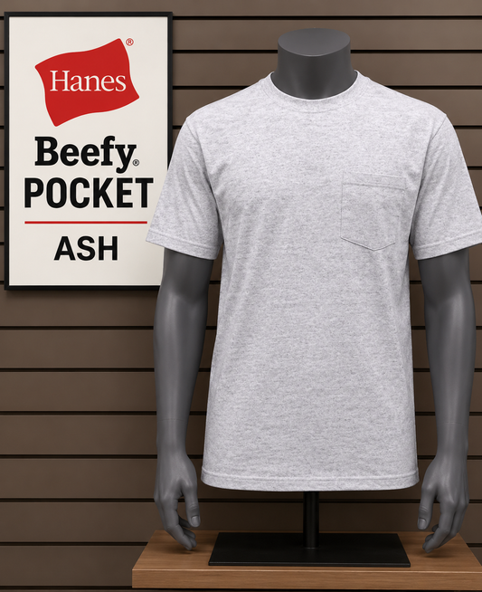 Hanes Beefy POCKET ASH