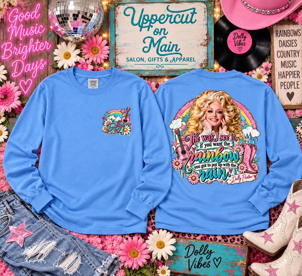 Dolly’s RAINBOWS & RAIN Custom Shirt