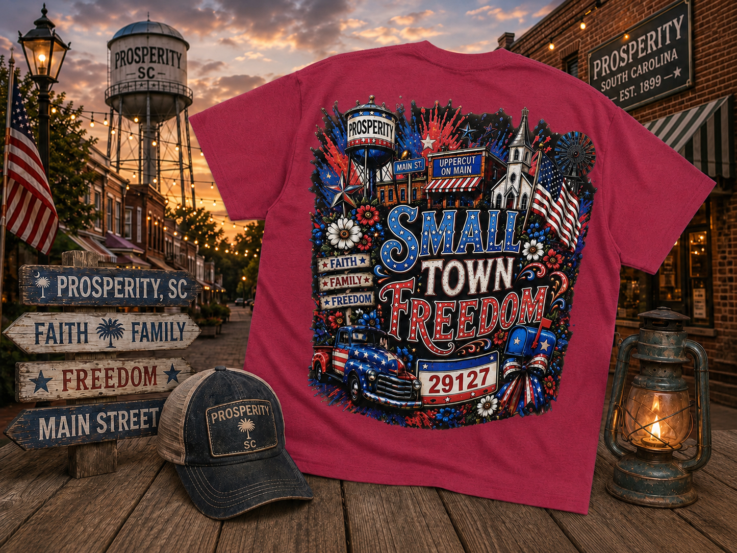 SMALL TOWN FREEDOM Custom Graphic Shirt