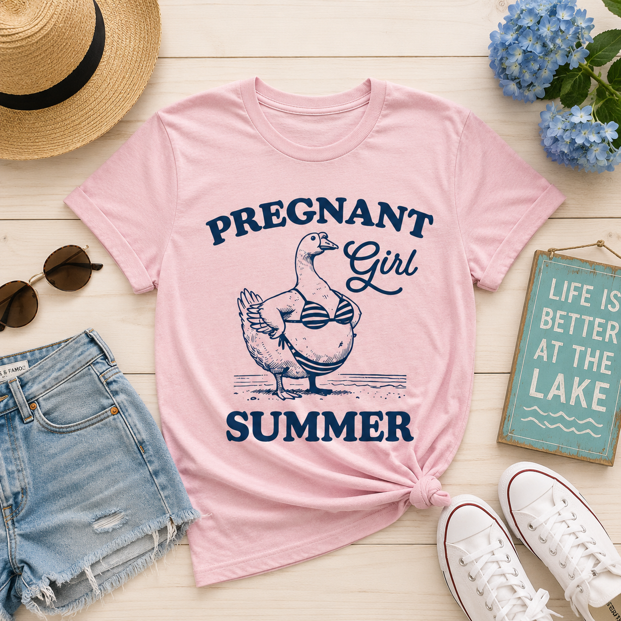 PREGNANT GIRL SUMMER Custom Graphic Shirt
