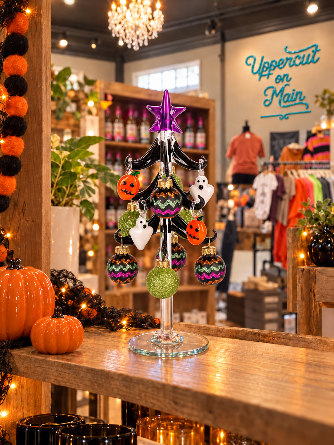 GANZ Glass Halloween Tree