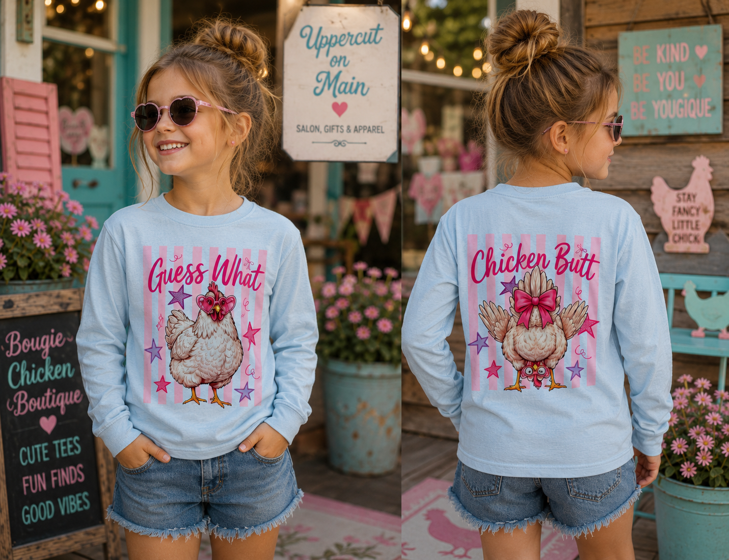Youth GUESS WHAT, CHICKEN BUTT Custom Shirt