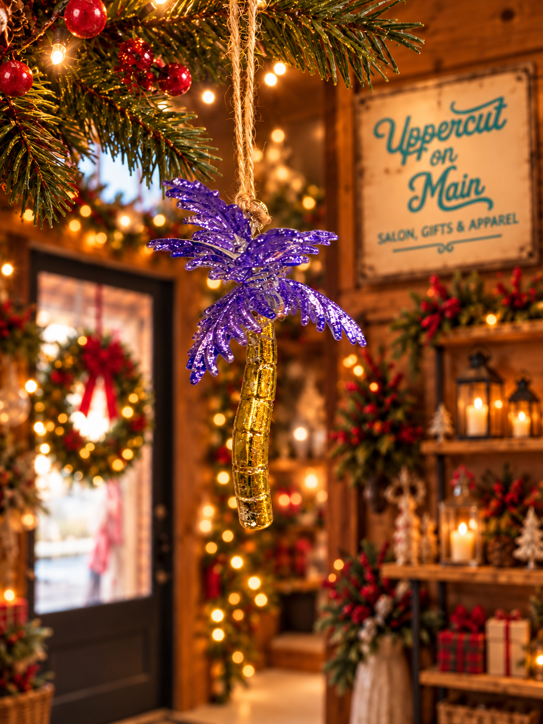Glitterville GLASS PALM TREE Ornaments