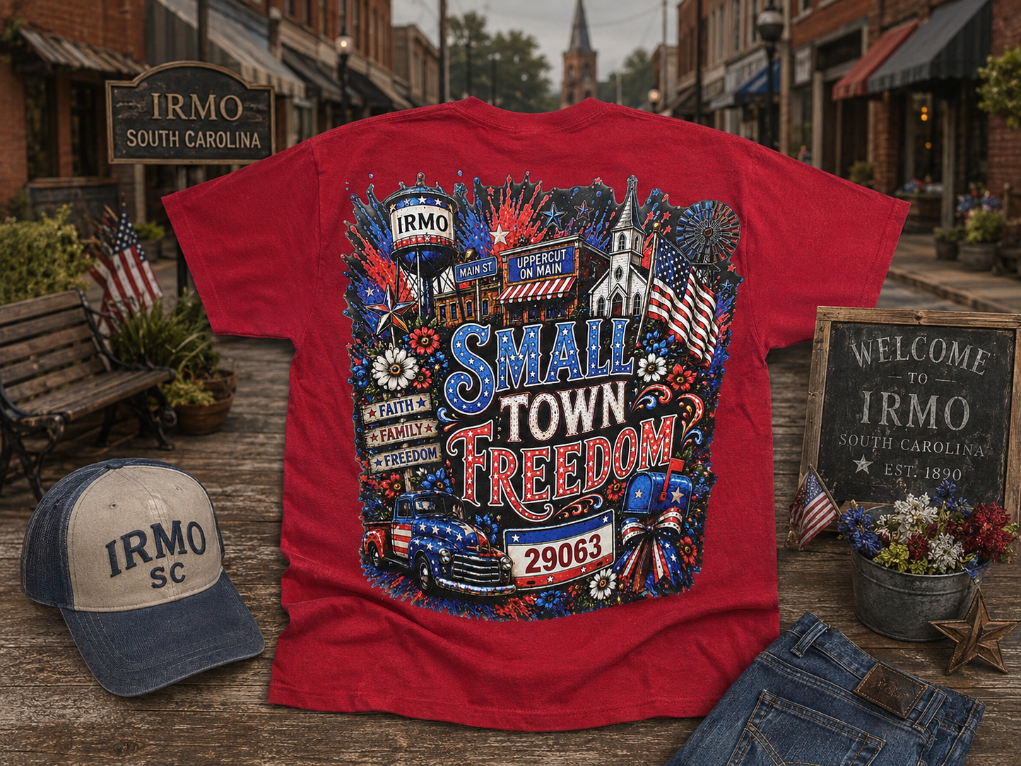 SMALL TOWN FREEDOM Custom Graphic Shirt