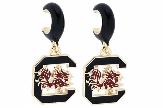 CANVAS STYLE Gamecocks Enamel Hoop Earrings