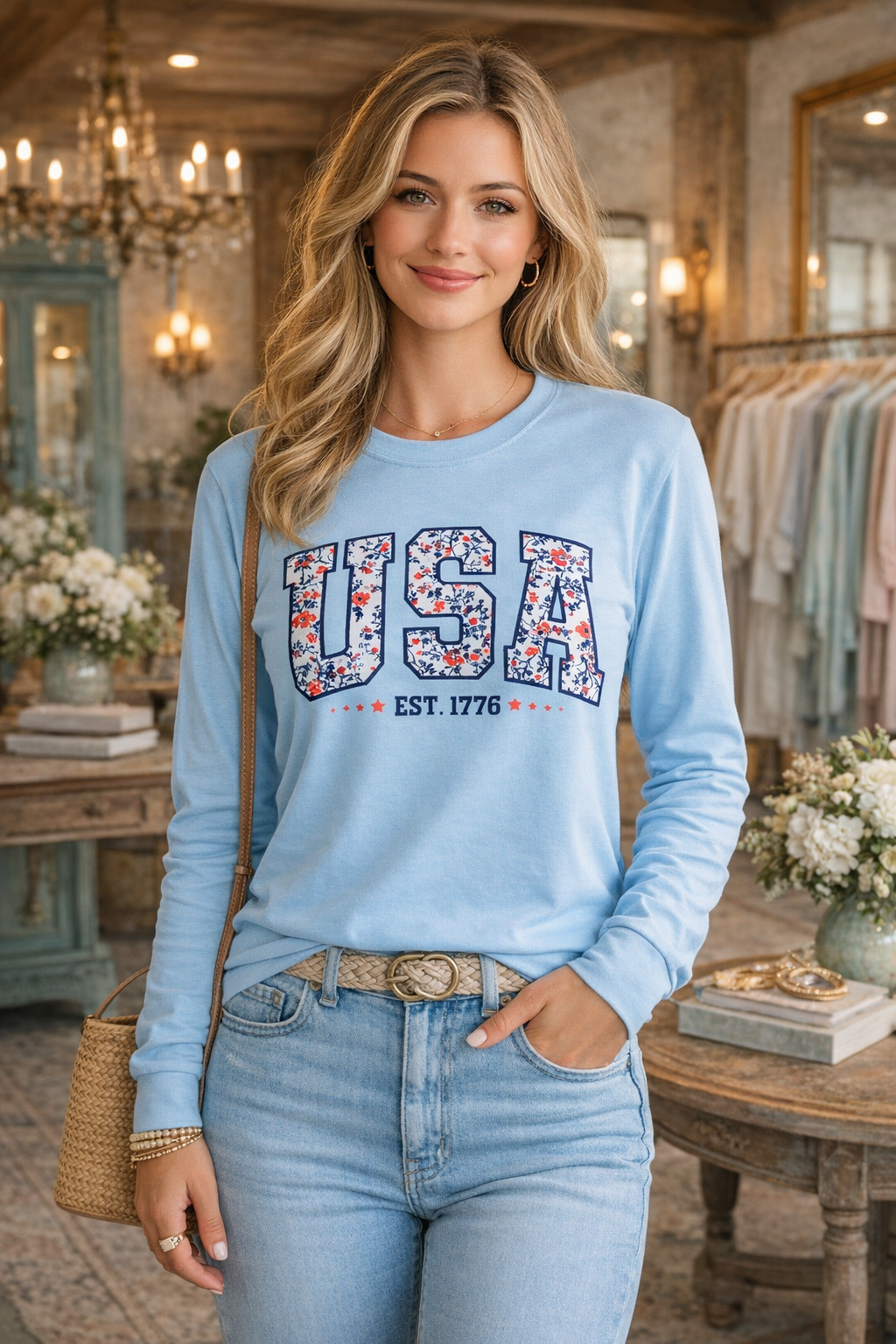 FLORAL USA Custom Graphic Shirt