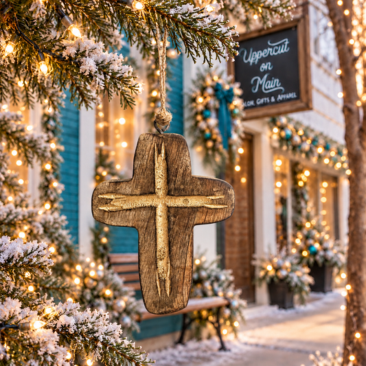 GANZ Carved Cross Ornament