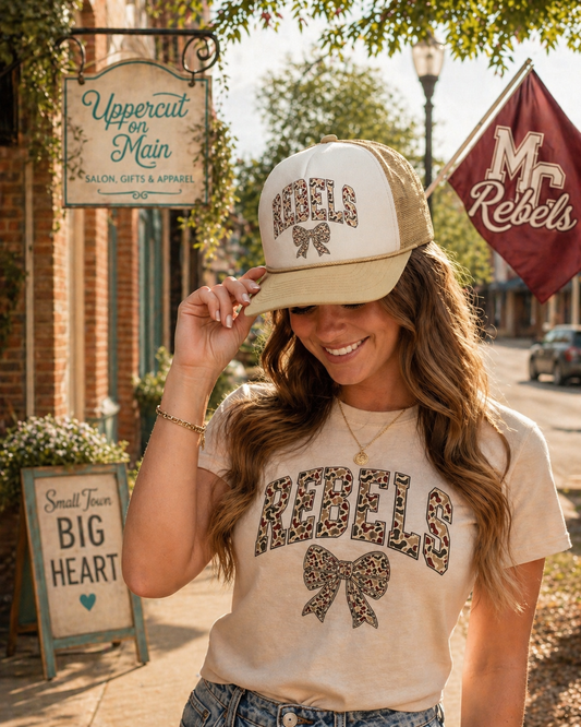 REBELS LEOPARD BOW Trucker Hat