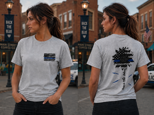 BACK THE BLUE SUNFLOWER Custom Shirt