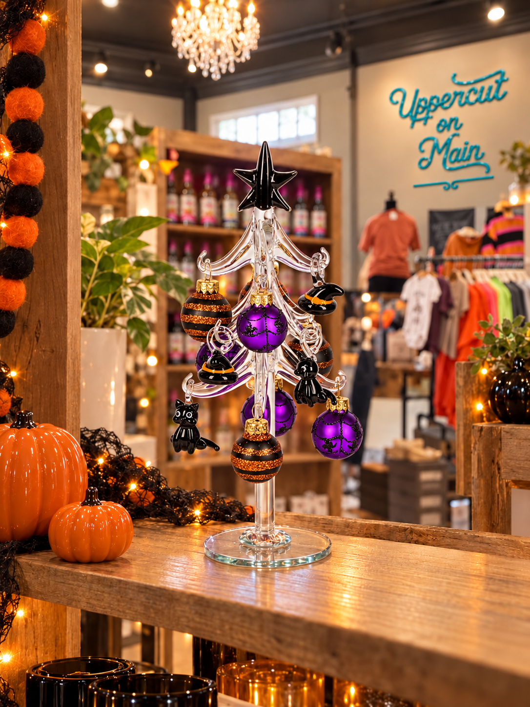 GANZ Glass Halloween Tree