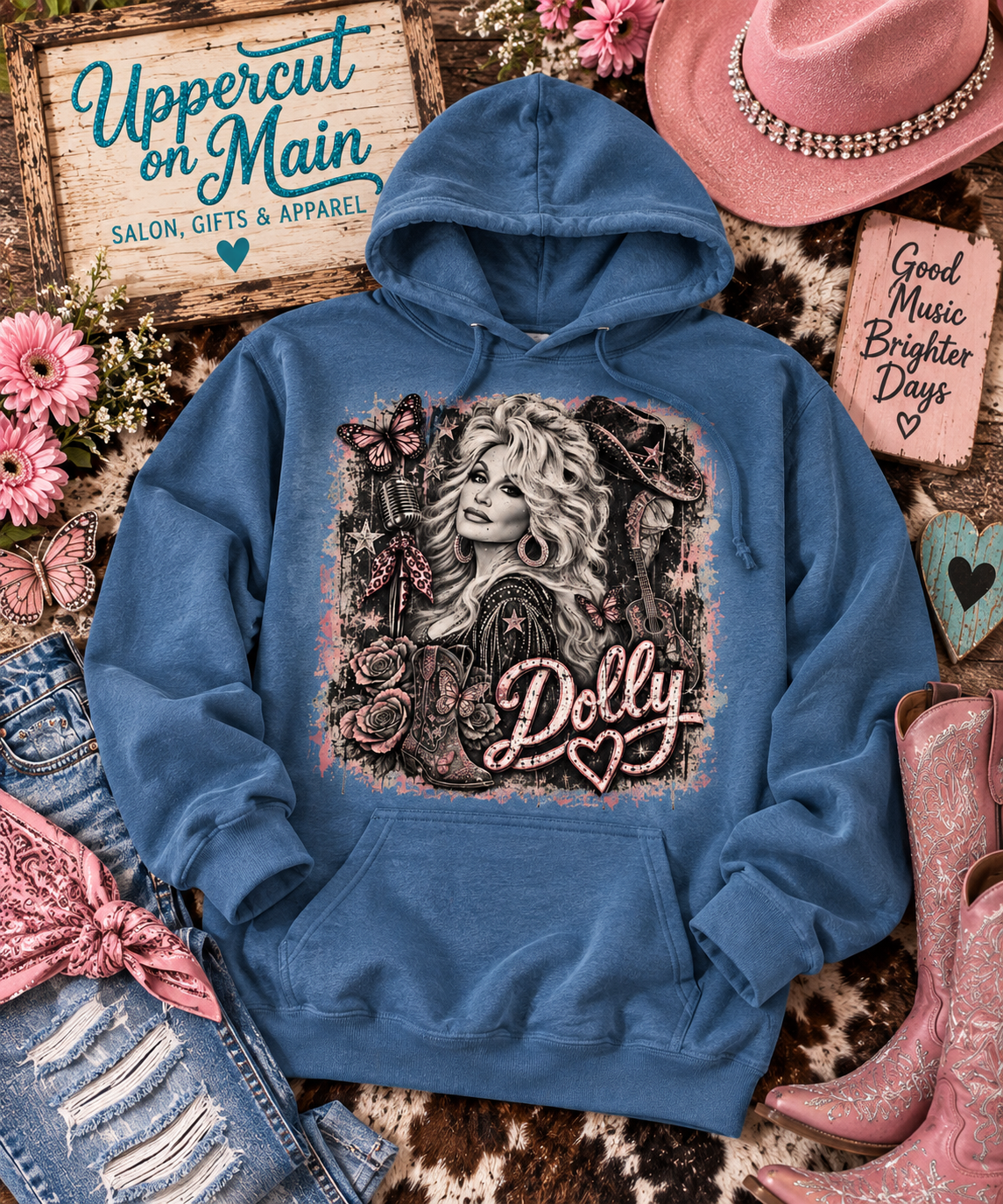 Dolly DISTRESSED WESTERN GLAM Custom Shirt