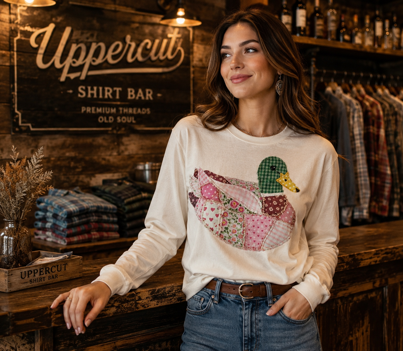 PINK PATCHWORK DUCK Custom Shirt