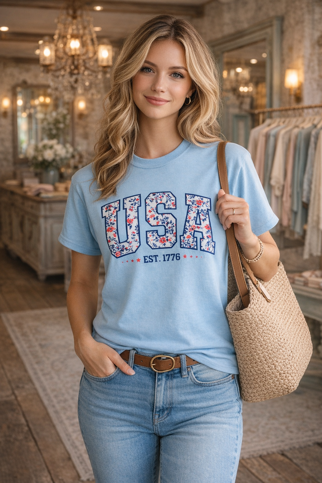 FLORAL USA Custom Graphic Shirt